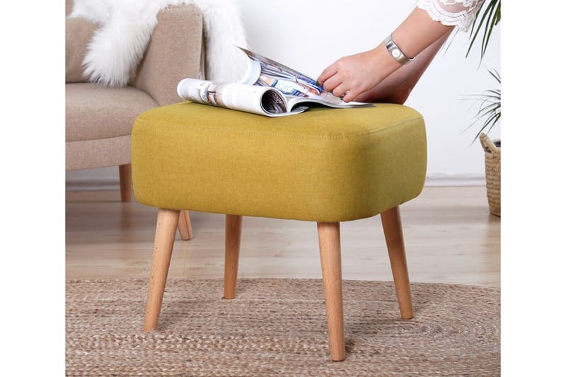 Demopolis Sittepuff 50 cm - Gul - Møbler - Stoler - Krakk - Puff