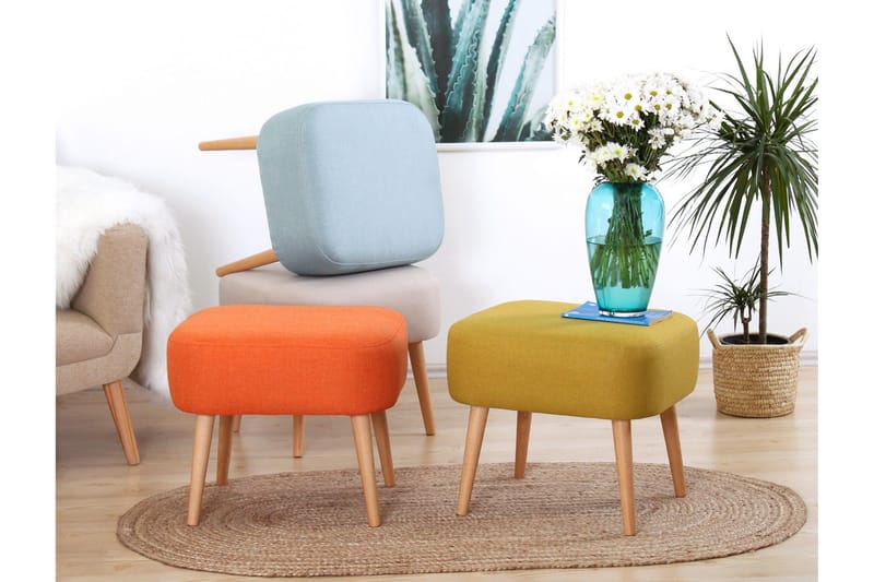 Demopolis Sittepuff 50 cm - Gul - Møbler - Stoler - Krakk - Puff