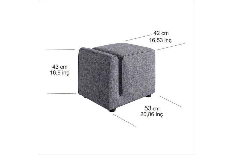 Puff Djarhint Grå - Grå - Møbler - Stoler - Krakk - Puff