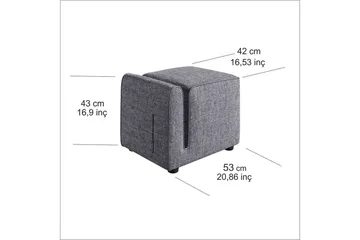 Puff Djarhint Grå - Grå - Møbler - Stoler - Krakk - Puff