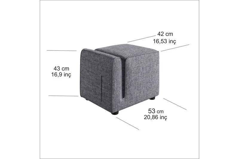 Puff Djarhint Grå - Grå - Møbler - Stoler - Krakk - Puff