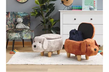 Doggy Sittepuff med Oppbevaring - Beige - Møbler - Stoler - Krakk - Puff
