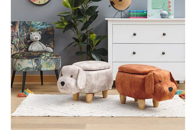 Doggy Sittepuff med Oppbevaring - Beige - Møbler - Stoler - Krakk - Puff