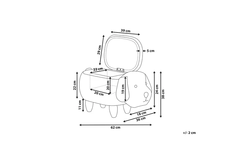 Doggy Sittepuff med Oppbevaring - Beige - Møbler - Stoler - Krakk - Puff