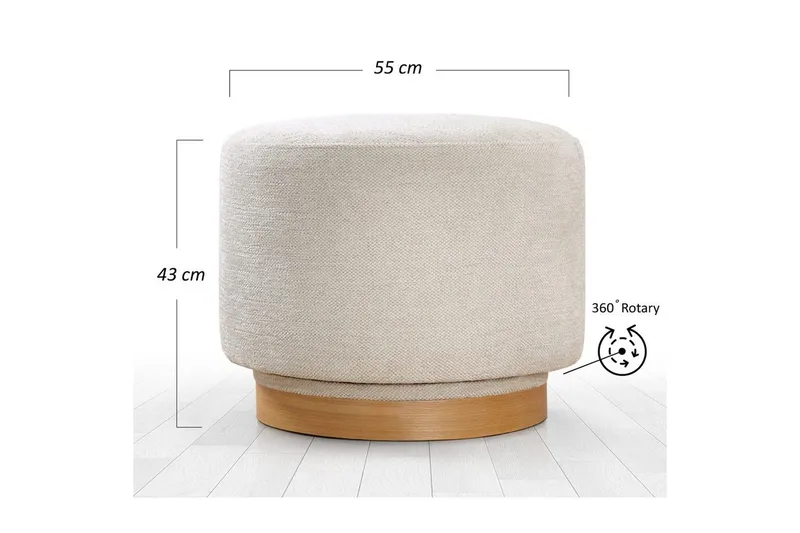 Puff Doroufield Krem - Krem - Møbler - Stoler - Krakk - Puff