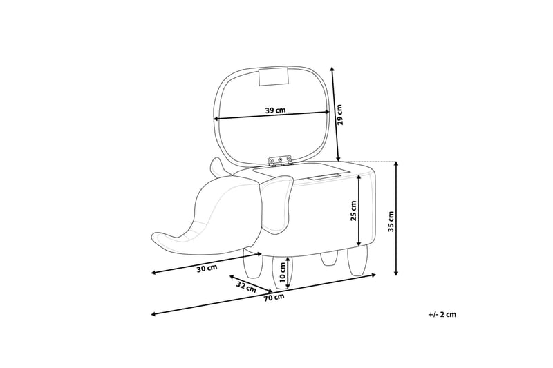Elephant Puff 70 cm - Grå - Møbler - Stoler - Krakk - Puff