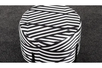 Flowery Sittepuff - Svart/Hvit - Møbler - Stoler - Krakk - Puff