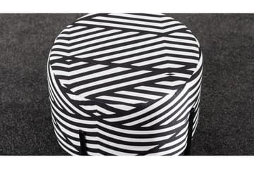 Flowery Sittepuff - Svart/Hvit - Møbler - Stoler - Krakk - Puff