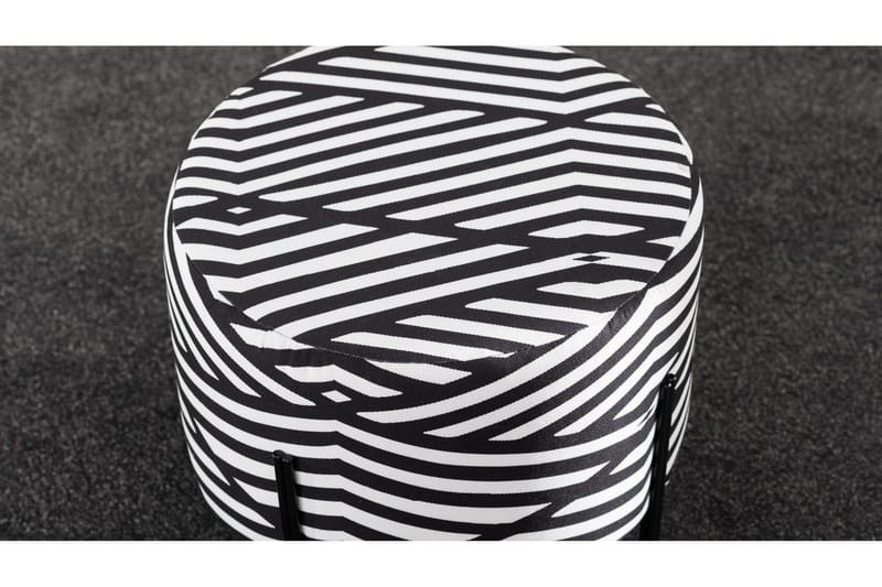 Flowery Sittepuff - Svart/Hvit - Møbler - Stoler - Krakk - Puff