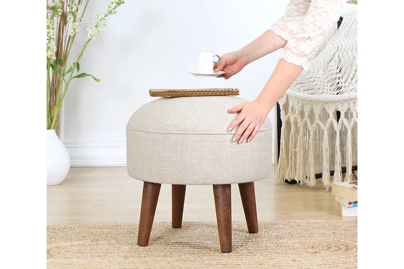 Fredericton Sittepuff 45 cm - Beige - Møbler - Stoler - Krakk - Puff