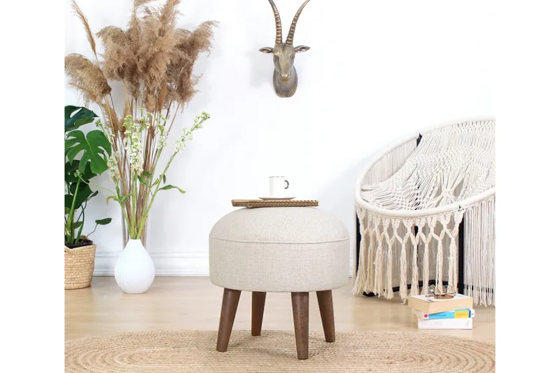 Fredericton Sittepuff 45 cm - Beige - Møbler - Stoler - Krakk - Puff