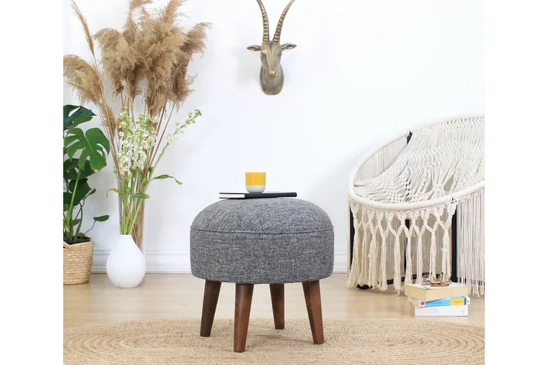 Fredericton Sittepuff 45 cm - Grå - Møbler - Stoler - Krakk - Puff