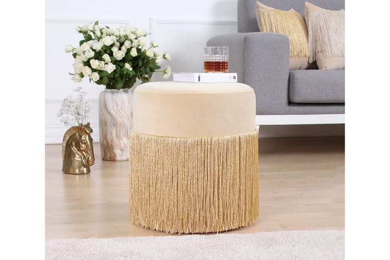 Glassboro Sittepuff 40 cm - Gull - Møbler - Stoler - Krakk - Puff