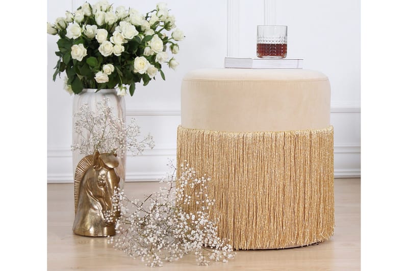 Glassboro Sittepuff 40 cm - Gull - Møbler - Stoler - Krakk - Puff