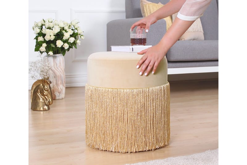 Glassboro Sittepuff 40 cm - Gull - Møbler - Stoler - Krakk - Puff