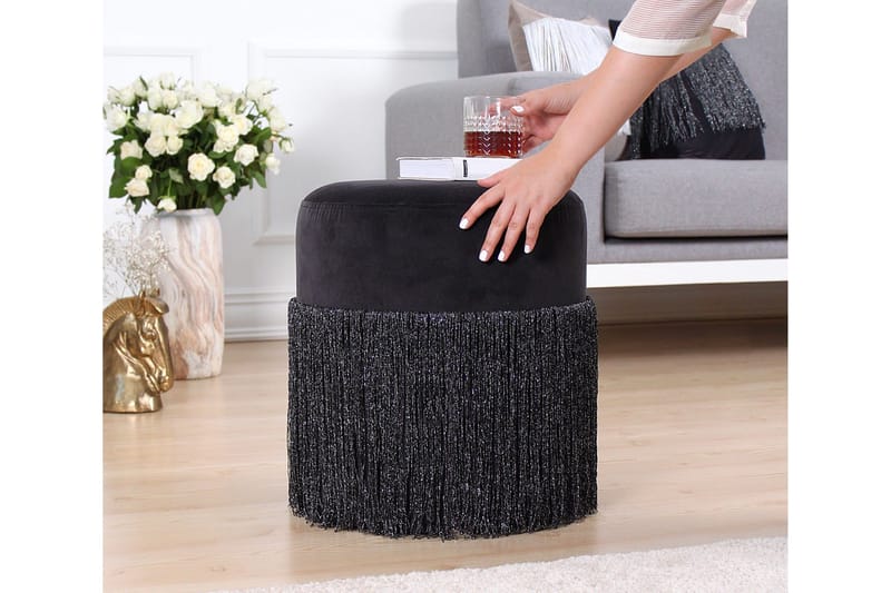 Glassboro Sittepuff 40 cm - Svart - Møbler - Stoler - Krakk - Puff