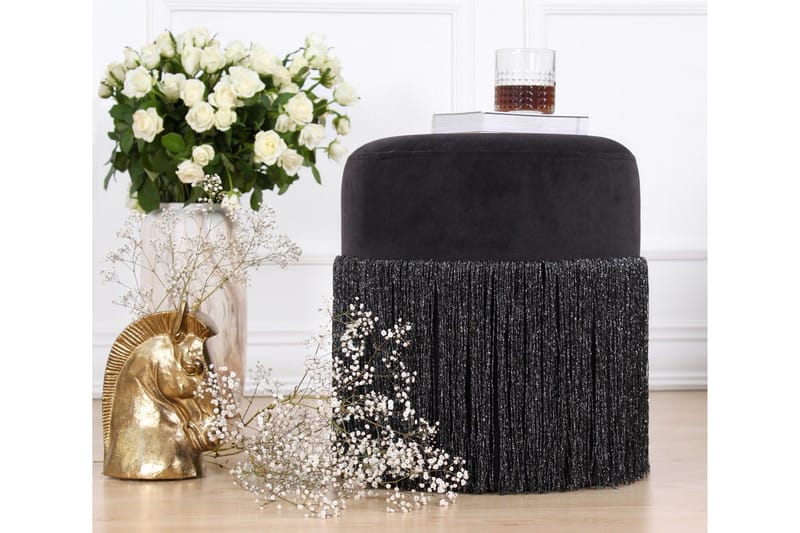 Glassboro Sittepuff 40 cm - Svart - Møbler - Stoler - Krakk - Puff