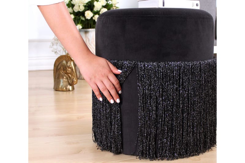 Glassboro Sittepuff 40 cm - Svart - Møbler - Stoler - Krakk - Puff