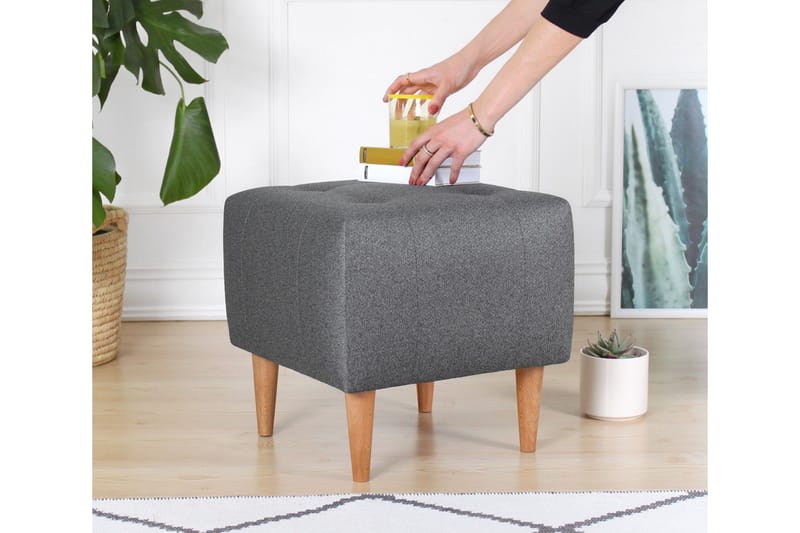 Grants Sittepuff 43 cm - Grå - Møbler - Stoler - Krakk - Puff