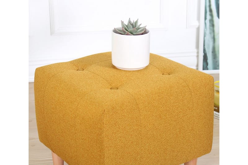 Grants Sittepuff 43 cm - Gul - Møbler - Stoler - Krakk - Puff