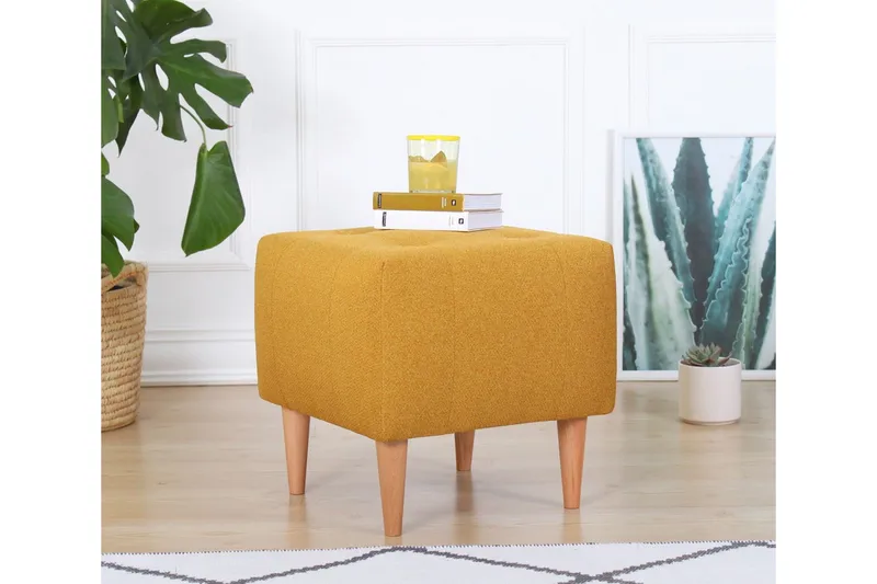 Grants Sittepuff 43 cm - Gul - Møbler - Stoler - Krakk - Puff