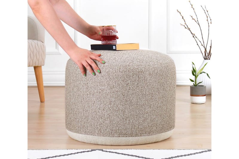 Harrodsburg Sittepuff 51 cm - Beige - Møbler - Stoler - Krakk - Puff