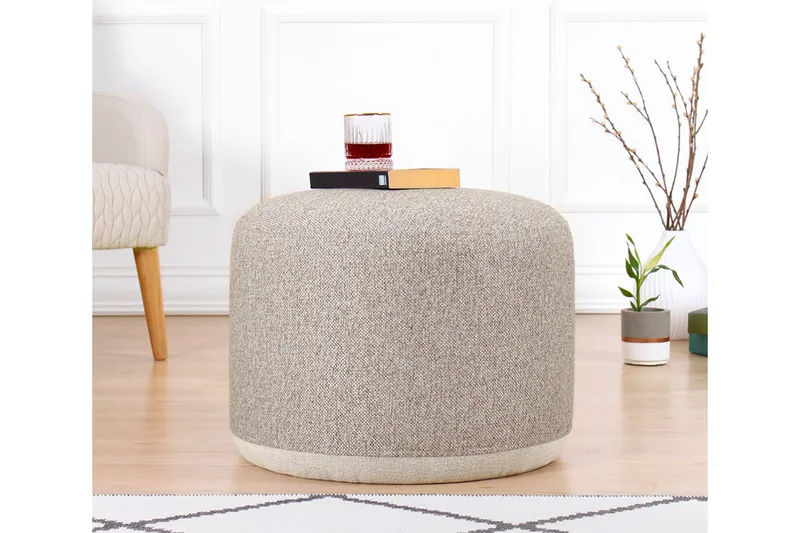 Harrodsburg Sittepuff 51 cm - Beige - Møbler - Stoler - Krakk - Puff