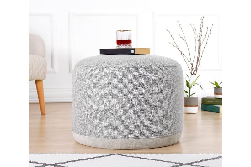 Harrodsburg Sittepuff 51 cm - Lys grå - Møbler - Stoler - Krakk - Puff