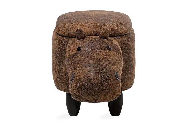 Hippo Puff 32 cm, Brun