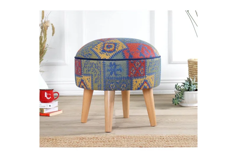 Puff Keliorbury Blå - Blå - Møbler - Stoler - Krakk - Puff