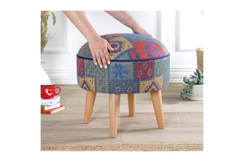 Puff Keliorbury Blå - Blå - Møbler - Stoler - Krakk - Puff