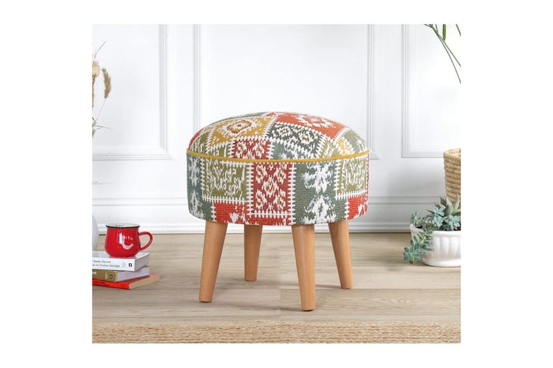 Puff Keliorbury Hvit - Hvit - Møbler - Stoler - Krakk - Puff