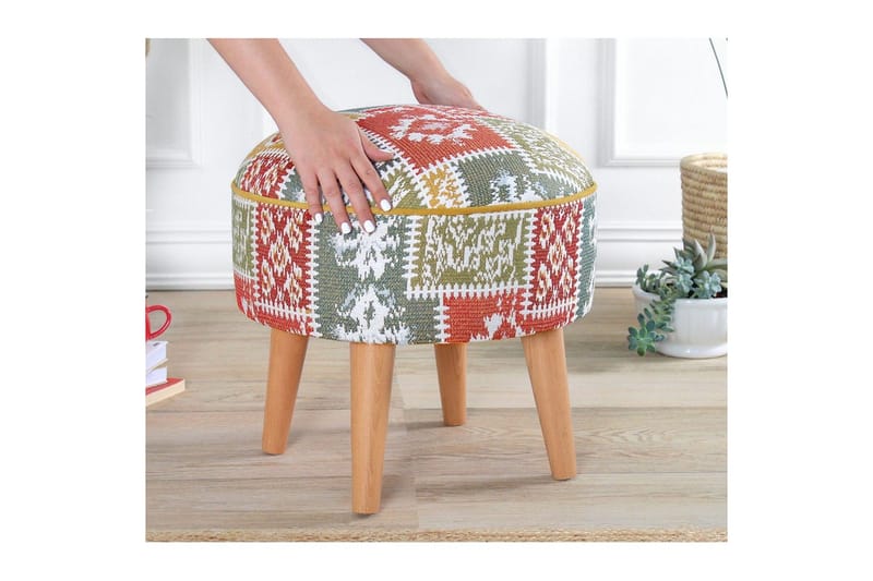 Puff Keliorbury Hvit - Hvit - Møbler - Stoler - Krakk - Puff