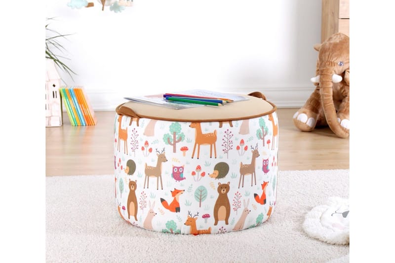 Lachine Barnestittepuff - Beige/Hvit - Møbler - Stoler - Krakk - Puff