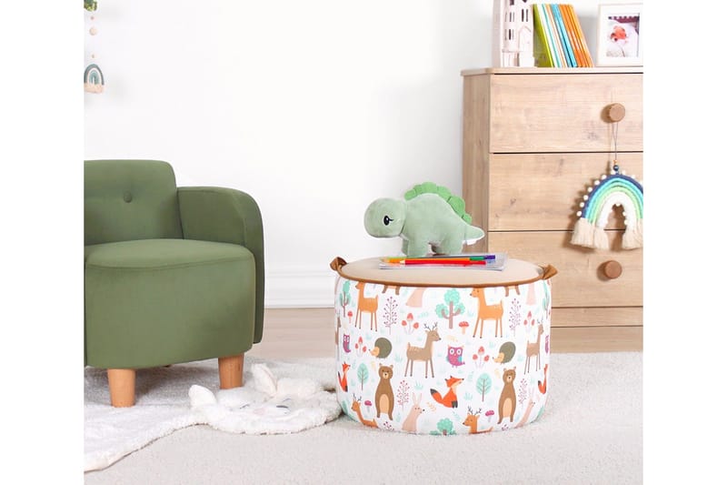 Lachine Barnestittepuff - Beige/Hvit - Møbler - Stoler - Krakk - Puff