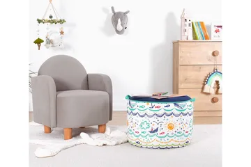 Lachine Barnestittepuff - Blå/Hvit - Møbler - Stoler - Krakk - Puff