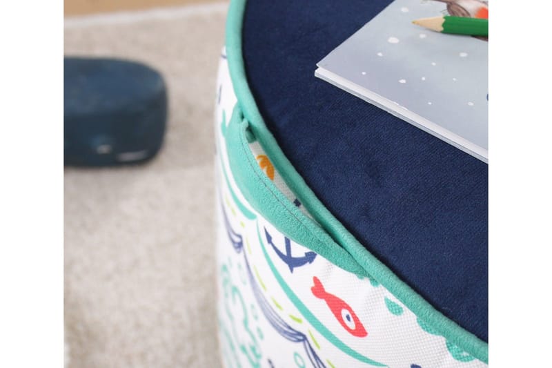 Lachine Barnestittepuff - Blå/Hvit - Møbler - Stoler - Krakk - Puff