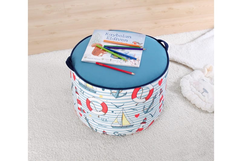 Lachine Barnestittepuff - Lys blå/Hvit - Møbler - Stoler - Krakk - Puff