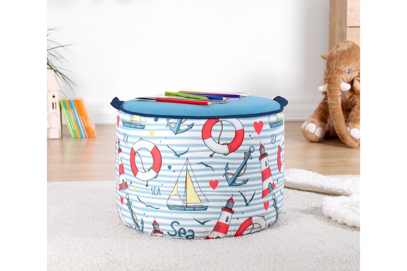 Lachine Barnestittepuff - Lys blå/Hvit - Møbler - Stoler - Krakk - Puff