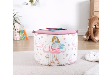 Lachine Barnestittepuff - Rosa/Hvit - Møbler - Stoler - Krakk - Puff