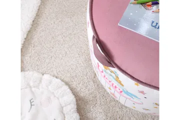 Lachine Barnestittepuff - Rosa/Hvit - Møbler - Stoler - Krakk - Puff