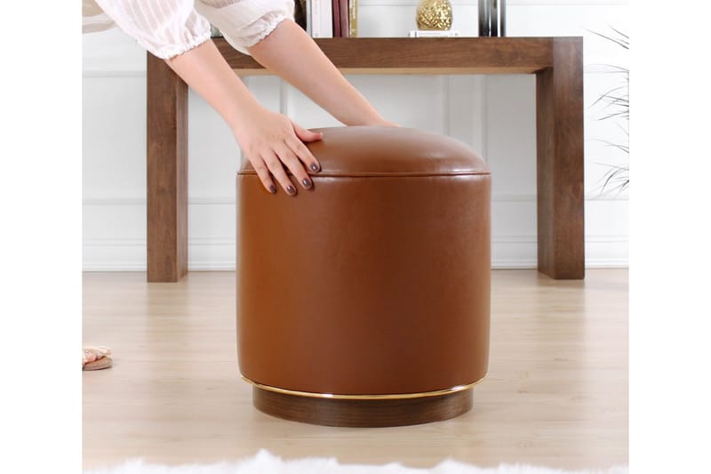 Lackawanna Sittepuff 42 cm - Brun - Møbler - Stoler - Krakk - Puff