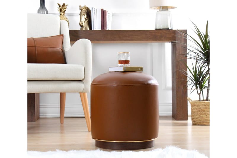 Lackawanna Sittepuff 42 cm - Brun - Møbler - Stoler - Krakk - Puff