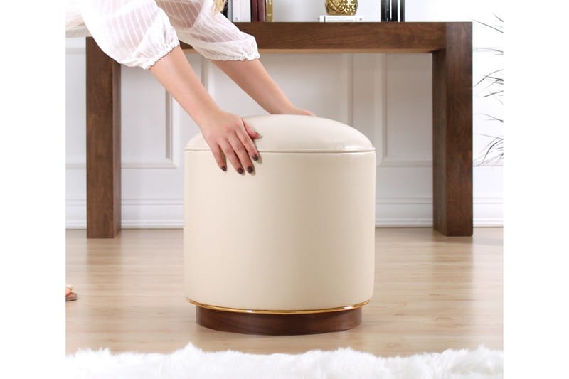 Lackawanna Sittepuff 42 cm - Lys beige - Møbler - Stoler - Krakk - Puff