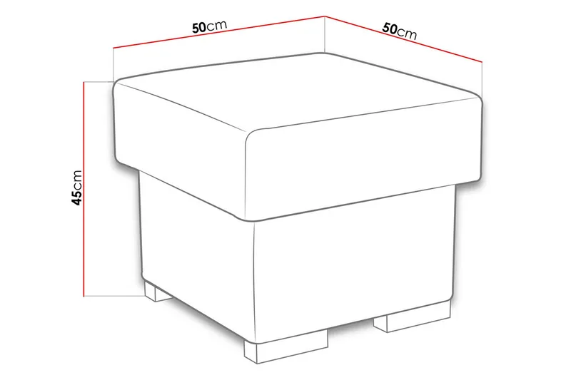 Lavona Fotskammel - Grå - Møbler - Stoler - Krakk - Puff