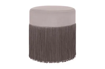 Lefurgy Sittepuff med Frynser Fløyel - Beige - Møbler - Stoler - Krakk - Puff