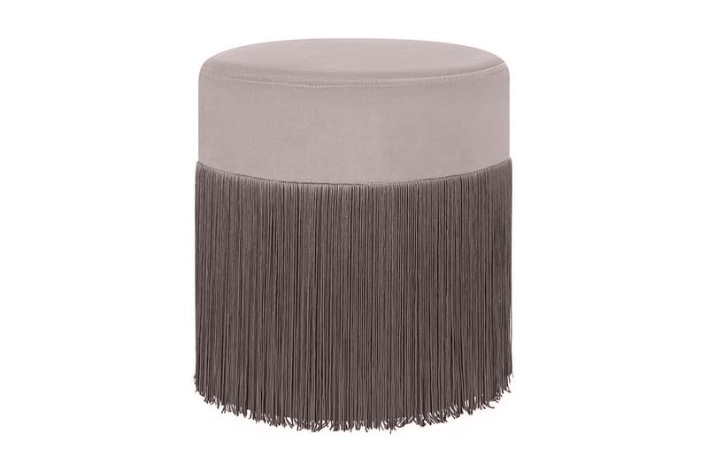 Lefurgy Sittepuff med Frynser Fløyel, Beige
