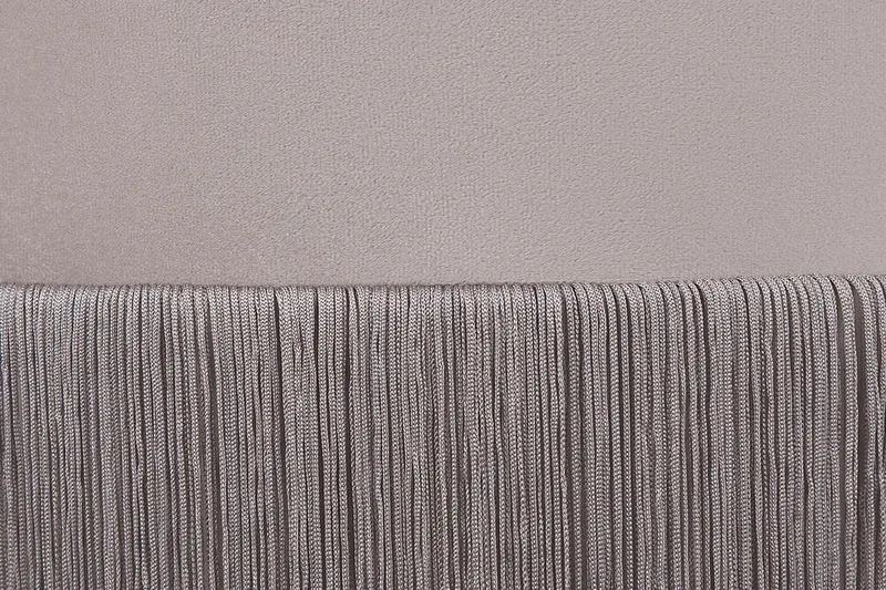 Lefurgy Sittepuff med Frynser Fløyel - Beige - Møbler - Stoler - Krakk - Puff