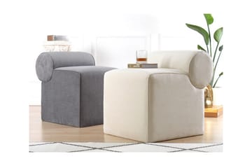 Linburg Sittepuff 45 cm - Cream - Møbler - Stoler - Krakk - Puff
