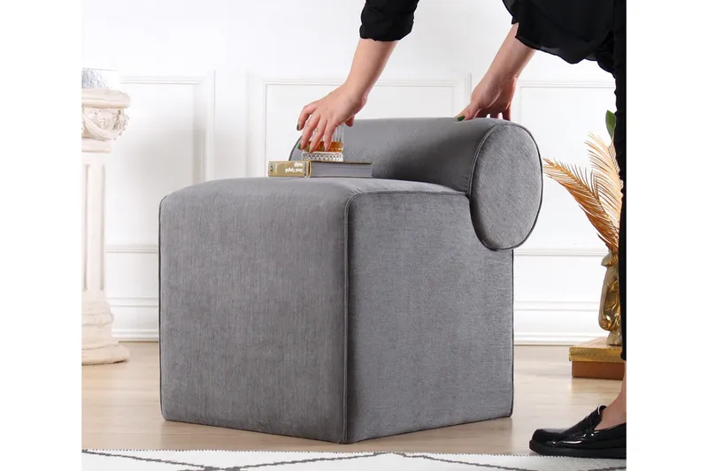 Linburg Sittepuff 45 cm, Grå